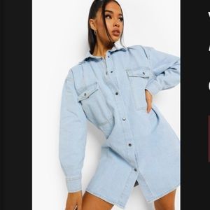 Oversized denim shirt dress